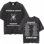 System of A Down Toxicity Albumi Graafikaga Pesemise Efektiga T-s&auml;rk Unisex Naistele Rock &Uuml;leliia Suurusega T-s&auml;rgid Unisex Vintage Alternatiivne Metall T-s&auml;rgid S mitmev&auml;rviline