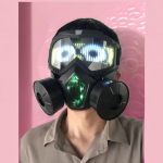 Simuleeritud viiruset&otilde;rje LED-mask Bluetoothiga programmeeritava keritava tekstianimatsiooni kuvariga Halloweeni karnevalipeo dekoratsioon must