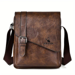 Meeste Vintage PU-nahast Messenger Bag Mitmek&uuml;lgne &Auml;ri Crossbody &Otilde;lakott Klapiga tumepruun v&auml;rv