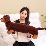 Dachshundi pehmo pikk padi pruun koera kehapadi looma koomiks keha kallistav padi pikad padjad t&auml;idisega kodu kaunistus about 60cm pruun