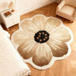 Lillemuster Magamistoa Dekoratsioon Prantsuse Vaip Kohev Pehme Voodi&auml;&auml;rne Vaip Ebakorrap&auml;rase Kujuga Vaibad Elutoa jaoks Paks Pl&uuml;&uuml;sist P&otilde;randamatt 80x80CM