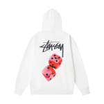 Suur kapuutsiga dressipluus tikandiga Unisex Streetwear Pullover Talvine igap&auml;evane riietus Medium white