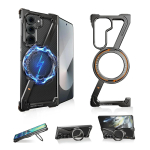 Oatsbasf Alumiinium Z Korpus Samsung Galaxy Z Fold 7 jaoks 360&deg; P&ouml;&ouml;rleva Magnetilise Hoidikuga Raamita Telefonikate P&otilde;rutuskindla Kaitserauaga for Galaxy Z Fold 7 sinine