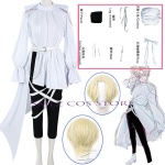 Anime AlienStage R5 Cosplay Luka Cosplay Kost&uuml;&uuml;m Meeste Lavaesinemine Valge &Uuml;htne &Uuml;likond Halloweeni Peo R&otilde;ivastus Luka Parukale L gray