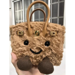 Mini pl&uuml;&uuml;sist &otilde;lakott lukuga Pehme kunstk&uuml;&uuml;likukarv Crossbody Igap&auml;evane t&auml;navar&otilde;ivas 18x16x9cm beige
