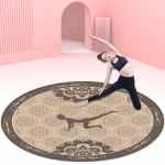 Libisemiskindel &uuml;mar fitness-matt: Heli summutav, l&ouml;&ouml;ke neelav h&uuml;ppen&ouml;&ouml;ri, aeroobika ja joogamati. 100 cm Diameter (Upgraded Silicone Base)