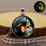 Michael Jackson Time Naiste Mitmek&uuml;lgne Helendav Klaas Retro Ehted Ripats Kaelakee 50cm(Necklace Size) gray