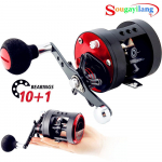 Baitcasting Reel 5.6:1 Round Fishing Reel trolling Boat Fishing Molinete Vasak/Parem Black Pesca Left Hand