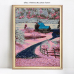 Teemanttikandid V&auml;ikeste maanteede maastik Teemantmaal DIY t&auml;is&uuml;mmargune ristpiste 20X30CM