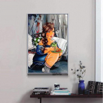 5D DIY teemantmaal  paks naine  3D tikandiga ristpistes mosaiigist kividekoor Avaleht 20X30CM