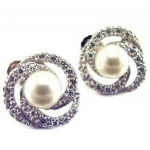 Les Tr&eacute;sors De Lily [C9395] - Boucles Argent 'Catherine' blanc/Blanc valge