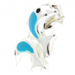 Les Tr&eacute;sors De Lily [H8242] - Boucles Argent 'Dauphins' turquoise t&uuml;rkiissinine