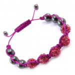Les Tr&eacute;sors De Lily [J6313] - Bracelet ethnique 'Shambhala' rose violet lilla