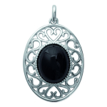 Les Tr&eacute;sors De Lily [L0868] - Pendentif Argent 'Sappho' noir argent&eacute; - 25x20 mm must