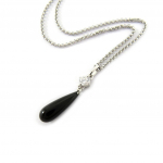 Altesse [L5372] - Collier Argent 'Scarlett' noir must