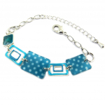 Les Tr&eacute;sors De Lily [P7407] - Bracelet cr&eacute;ateur 'Acapulco' turquoise t&uuml;rkiissinine