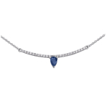 Altesse [Q4877] - Collier Argent 'Scarlett' saphir blanc (rhodi&eacute;) sinine