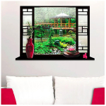 Les Tr&eacute;sors De Lily [M9123] &ndash; Trompe l'oeil kleebis  Zen Garden  (50x70 cm) must