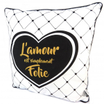 Les Tr&eacute;sors De Lily [P2966] - Disainer padi  Messages  valge must kuld (Armastus on lihtsalt hullus) - 30 cm must