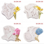 Liilia hortensia silikoonseebivorm vaha k&uuml;&uuml;nlad kipsvorm kodu k&ouml;&ouml;k koogi k&uuml;psetusvorm SX-ZW-149