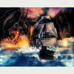 DIY 5D teemantmaaling multikas draakon t&auml;is&uuml;mmargune teemanttikandid ristpistes 20X30CM