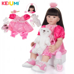 60 cm silikoonist Reborn Girl Beebi nukud Mood realistlik riidest keha Adoral Boneca Reborn vasts&uuml;ndinud nukk Lapse s&uuml;nnip&auml;evaks j&otilde;ulukingitus 24 inch pruun