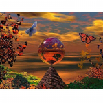 5D teemanttikandid p&uuml;ramiid- ja palliteemantmaal T&auml;is&uuml;mmarguse mosaiigiga ristpistes n&auml;put&ouml;&ouml; 20X30CM