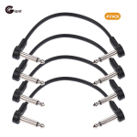Ggiant AC-8 kitarriefekti pedaali lamedad kaablid 6 tolli pikkusega 1/4 tolli t&auml;isnurgaga Pack of 4 must