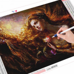 DIY teemantkunst maalimine portree teemanttikandid ristpistes naise pildid kivikividest kodukaunistuseks Full Round (20X30CM)