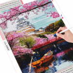 5D teemanttikandid kirsi&otilde;ie tempel k&auml;sit&ouml;&ouml; teemantmaal maastik mosaiikpaadi n&auml;put&ouml;&ouml; sisekujundus koduks Full Round (20X30CM)