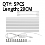 220V k&ouml;&ouml;gi LED-valgustid T5 LED-toru lamp 6W 10W valge soe valge magamistoa sisekujundus kapi toru &ouml;&ouml;valgusti kodus koos EU pistikuga 29cm valge