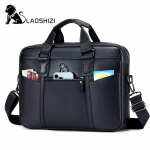 LAOSHIZI meeste nahast kott Kontorikotid meestele kott Meeste ehtsast nahast s&uuml;learvuti kotid Meeste kandekott portfell K&auml;ekott must