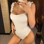 Valge satsiga kaetud &uuml;hes t&uuml;kis ujumistrikoo Naiste ujumisriided Naiste ujumisriided Bandeau soonikkoes ujumisriided ujumisriided S must