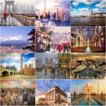 Teemantmaal Linn Ehitus Ristpistes Teemantmosaiik Maastikupilt Rhinestones Uued saabuvad kodukaunistused Full Round 20x30CM