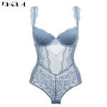DKGEA White Bustier naiste kombinesoon Seksikas pitsist body Push Up aluspesu M sinine