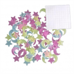 100 tk Kuu kleebise kujuga keskkonnas&otilde;bralik kaasaskantav ainulaadne eemaldatav sein vannitoa jaoks mitmev&auml;rviline