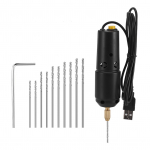 Puurikomplekt Vaigu elektriline minipuur koos 10 tk puuritega 100 tk kruviaasa tihvt ehete tegemiseks 10 drill bits must