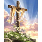 T&auml;is&uuml;mmargune puur 5D DIY Teemantmaal Jumala Rist Religioon Tikand Mosaiik Rhinestones Kodukaunistus Full Round 20x30CM