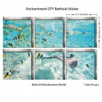 6TK vannikleebis libisemiskindel veekindel 3D efektiga isekleepuv vannitoakleebis PVC eemaldatav dekoratiivne seinamaaling 15x15cm YG18