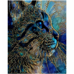 5D DIY Teemantmaali &uuml;leloomulik kass Teemanttikandid Ristpistes Kit t&auml;iskivist mosaiigist kodukaunistus Round 20x30cm