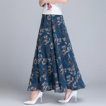 Naiste suvine &scaron;ifoonist seelik pikk plusssuuruses seelik Bohemian Floral Big Swing Naiste rannaseelik pikk seelik A-line seelik XL