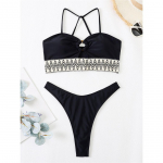 Splicing Cross Back Scrunch Butt Bikiinid Naiste ujumistrikoo naiste ujumisriided Kaheosaline bikiinikomplekt supelkost&uuml;&uuml;m Ujumiskost&uuml;&uuml;m Swim Lady S must