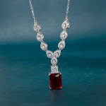 Bella Box Imeilusa temperamendiga naiste ripats kaelakee pulma&otilde;htu hele tsirkoonist stiilne naiste igap&auml;evane kantav aksessuaarid trendikad ehted 45cm punane