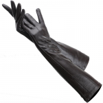 Kvaliteetsed naiste v&auml;rvi lambanahast nahast kindad pikkus 47cm Talvise sooja moe pikad kindad 7.5