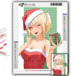 Teemanttikandid j&otilde;ulupuu J&otilde;uluvana lumememm 5D DIY Teemantmaal Ristpistes Rhinestone Full Round 20X30CM