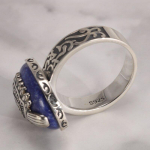 The Vampire Diaries s&otilde;rmused t&otilde;elised 925 h&otilde;bedased s&otilde;rmused meestele Lapis Lazuli looduslikust kivist ehetega 8