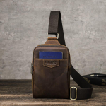 CONTACT'S Ehtsast nahast meeste rinnakott V&auml;ike Crossbody kott Casual Travel Sling &otilde;lakott Mini messenger kott kohv