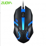 ZUOYA C3 juhtmega hiir Ergonoomiline helendav libisemisvastane kiire reageerimine Mugav k&auml;epide V&auml;rviline hingav lambipistik M&auml;ngi USB arvutim&auml;nguri hiired must