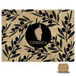 Les Tr&eacute;sors De Lily [R2182] &ndash; must beež 'Corsica' kotiriie alusmatt (oliivi kaart) - 42x30 cm pruun