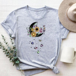 Feather Style Lovely Trend Tee Top Moodne T-s&auml;rk Riietus 90-ndate vabaaja l&uuml;hikeste varrukatega naiste prinditud naiste graafiline T-s&auml;rk S